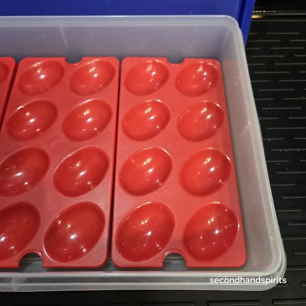 Tupperware Cold Cut Keeper  Rectangle Deviled Egg Trays Lid~RWB Patriotic 13